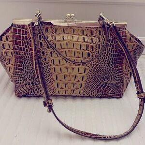 Brahmin Melbourne Croco Leather Juliette Satchel Bag Purse